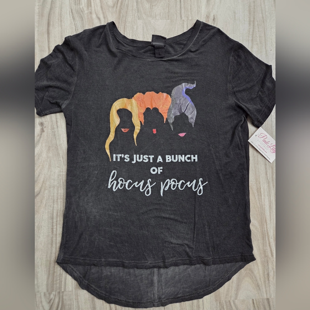 Pink Lily Halloween Shirt Hocus Pocus Graphic Tee